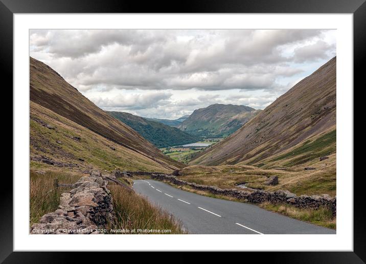 The A592 through the Kirkstone Pass Framed Mounted Print by Steve H Clark
