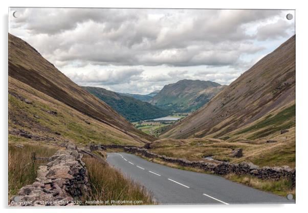 The A592 through the Kirkstone Pass Acrylic by Steve H Clark