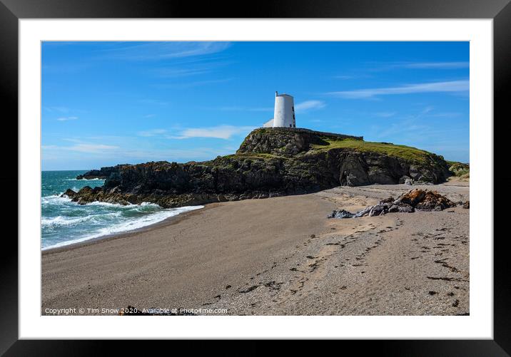 Twr Mawr lighthouse on Llanddwyn Island on the coast of Anglesey Framed Mounted Print by Tim Snow