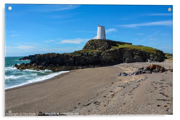 Twr Mawr lighthouse on Llanddwyn Island on the coast of Anglesey Acrylic by Tim Snow
