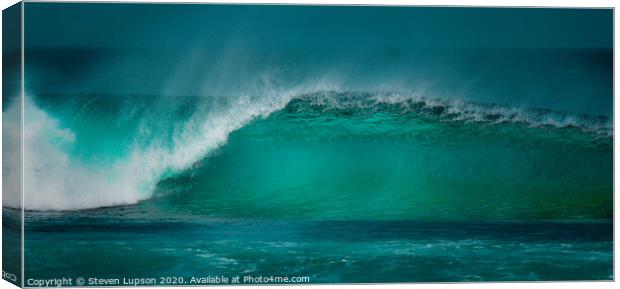 Lanzarote Aqua wave Canvas Print by Steven Lupson