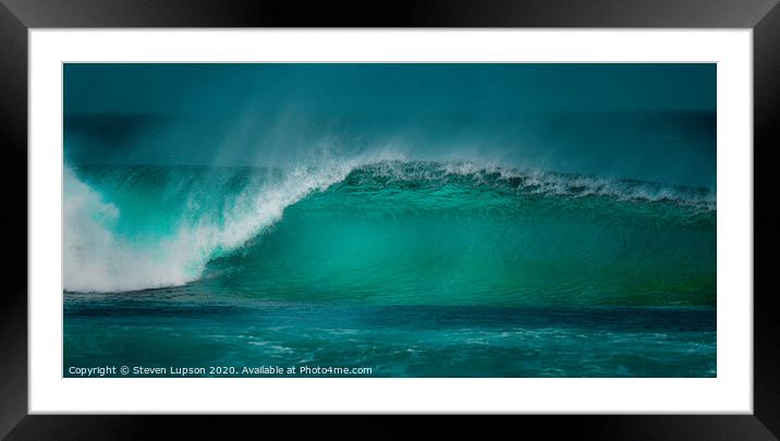 Lanzarote Aqua wave Framed Mounted Print by Steven Lupson
