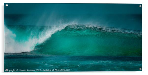 Lanzarote Aqua wave Acrylic by Steven Lupson