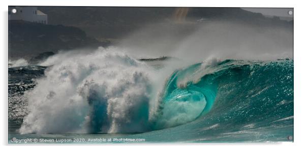 Lanzarote Barrel Wave Acrylic by Steven Lupson
