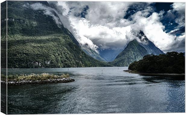 Milford Sound Canvas Print by peter tachauer