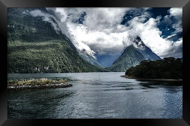 Milford Sound Framed Print by peter tachauer