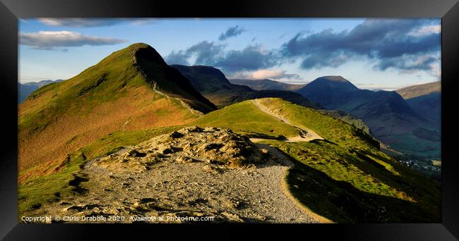Catbells, caught in early light Framed Print by Chris Drabble