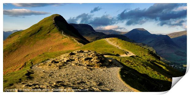 Catbells, caught in early light Print by Chris Drabble