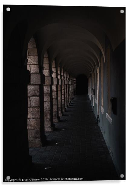 Dark arches of collins barracks, dublin Acrylic by Brian O'Dwyer