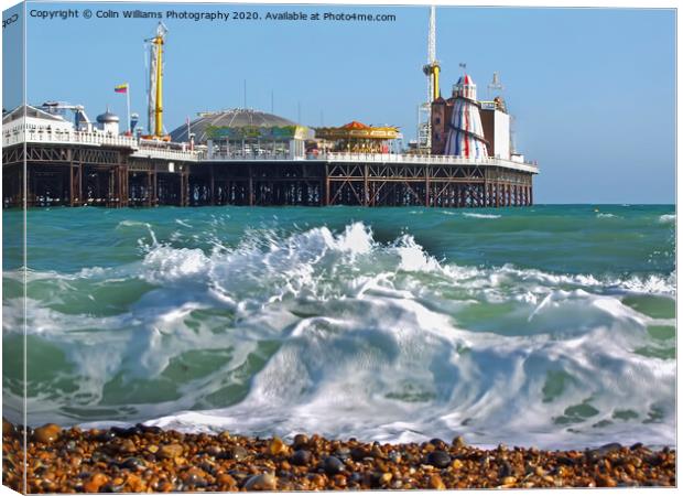 Brighton Pier on A Stormy Day Canvas Print by Colin Williams Photography