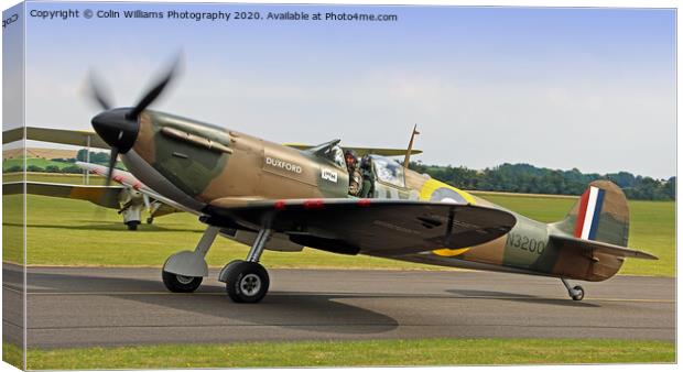 Spitfire At Duxford Canvas Print by Colin Williams Photography