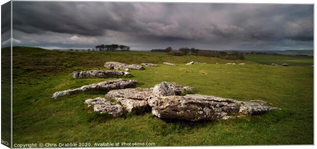 A storm brewing over Arbor Low Canvas Print by Chris Drabble