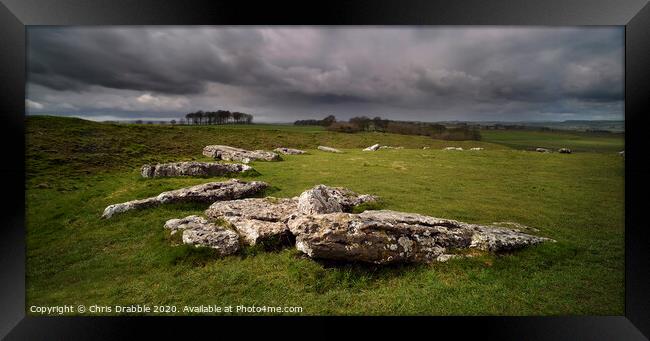 A storm brewing over Arbor Low Framed Print by Chris Drabble