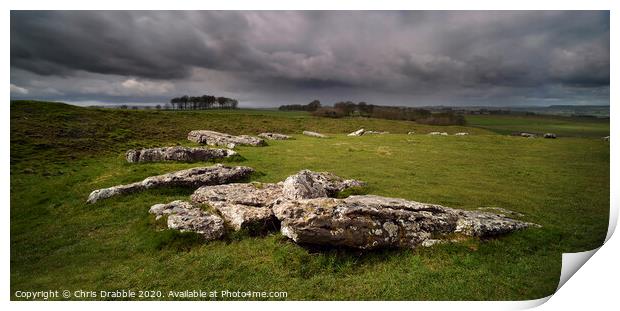 A storm brewing over Arbor Low Print by Chris Drabble