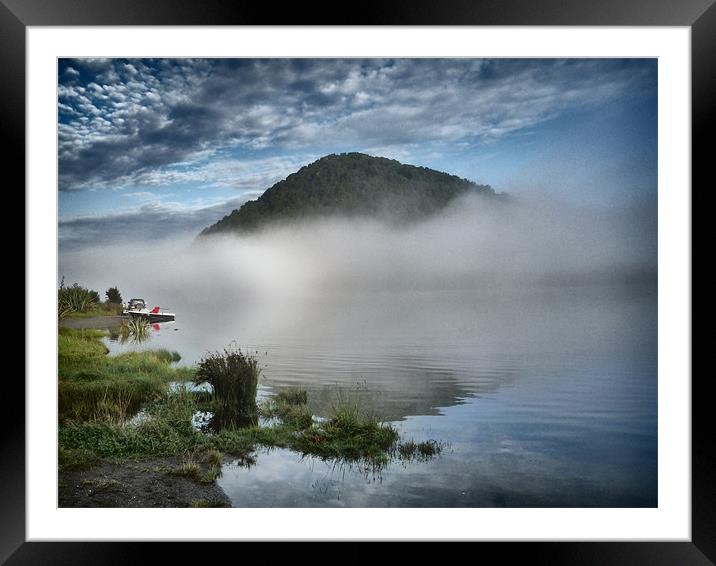 Lake - South Island, New Zealand Framed Mounted Print by peter tachauer
