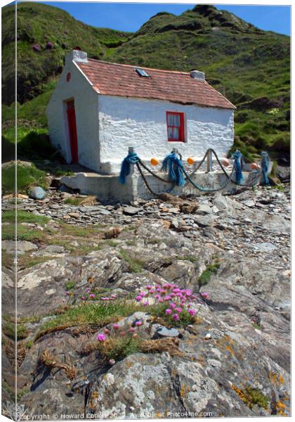 Fisherman's cottage at Niarbyl Canvas Print by Howard Corlett