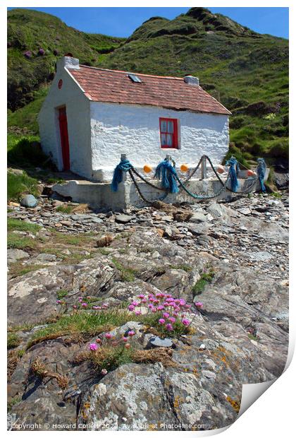 Fisherman's cottage at Niarbyl Print by Howard Corlett