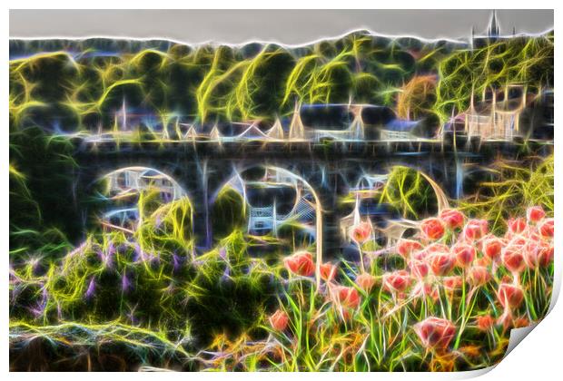 Knaresborough North Yorkshire abstract effect Print by mike morley