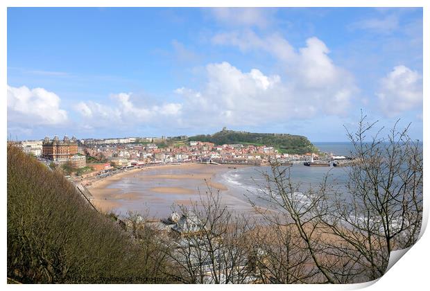 Scarborough South bay at Low tide in April.  Print by john hill