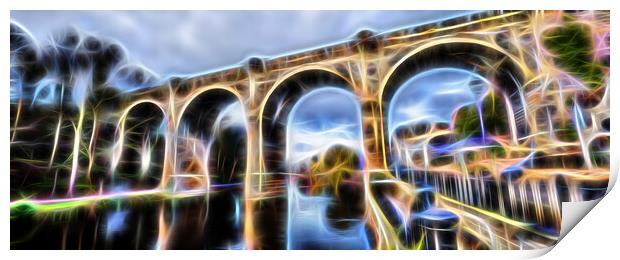 Knaresborough North Yorkshire abstract effect Print by mike morley