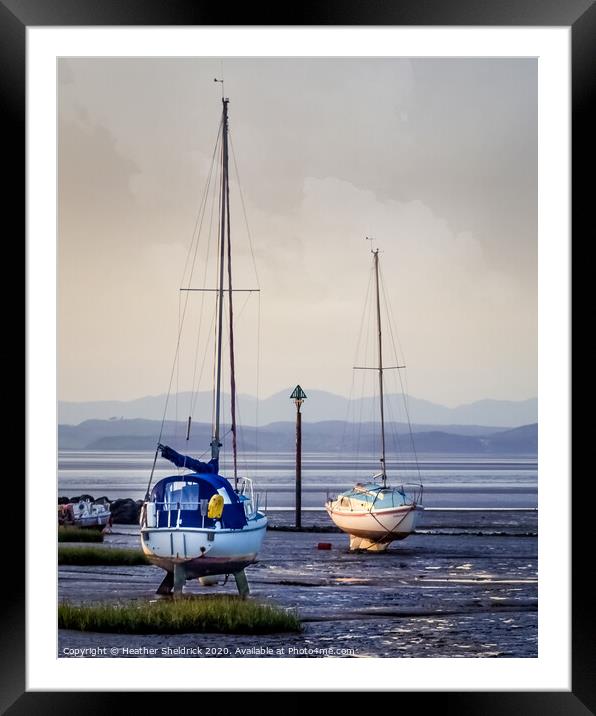 Morecambe Bay Boats at Blue Hour Framed Mounted Print by Heather Sheldrick