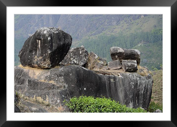 mountain rocks Framed Mounted Print by Hassan Najmy