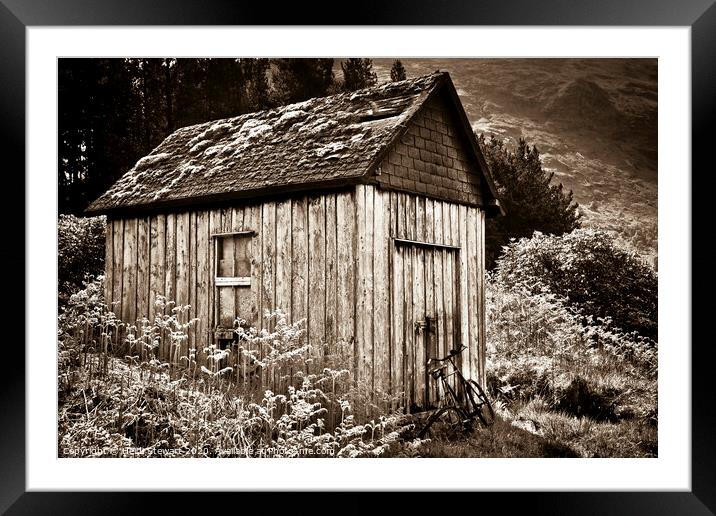 Old Shed and Bicycle, Scotland Framed Mounted Print by Heidi Stewart