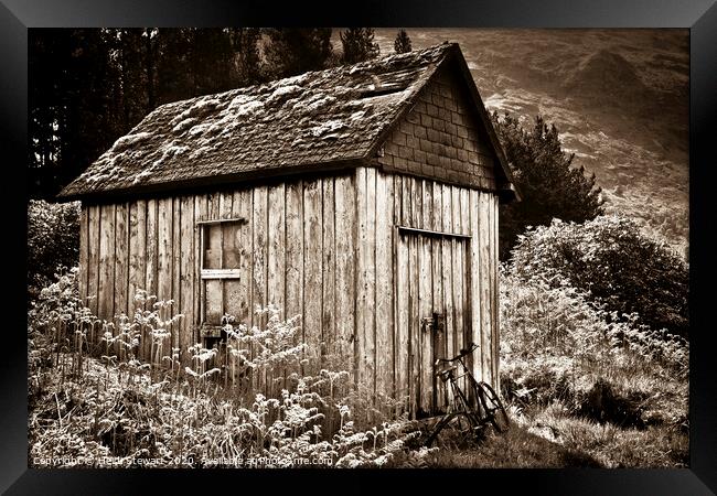 Old Shed and Bicycle, Scotland Framed Print by Heidi Stewart