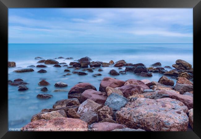 Rocks and sea Framed Print by Vicente Sargues
