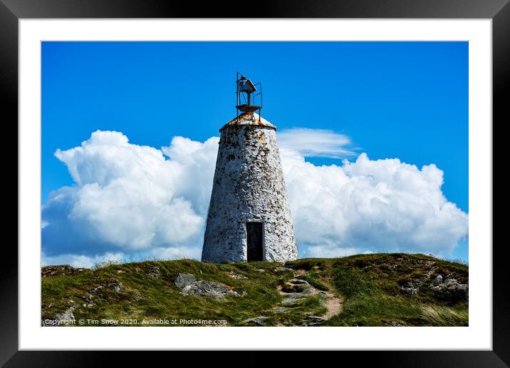 Twr Bach lighthouse on Llanddwyn Island on the coast of Anglesey Framed Mounted Print by Tim Snow