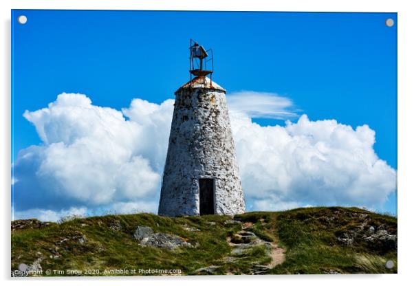 Twr Bach lighthouse on Llanddwyn Island on the coast of Anglesey Acrylic by Tim Snow