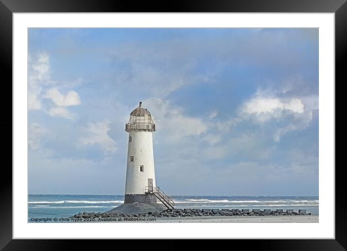 Point of Ayr Light House  Framed Mounted Print by chris hyde