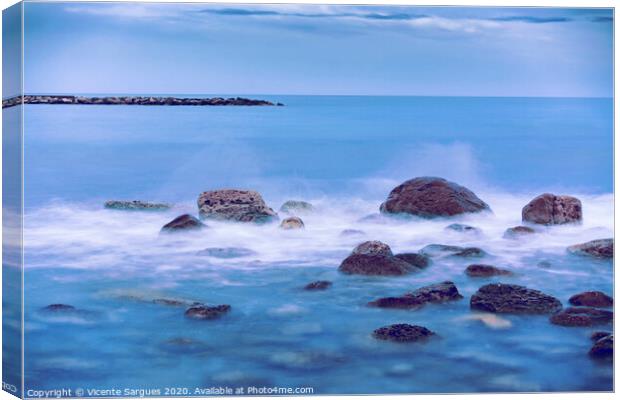 Rocks and sea 2 Canvas Print by Vicente Sargues
