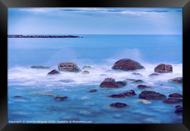 Rocks and sea 2 Framed Print by Vicente Sargues