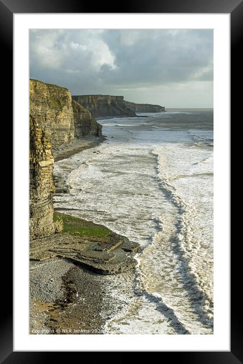 The Glamorgan Heritage Coast looking east south Wa Framed Mounted Print by Nick Jenkins