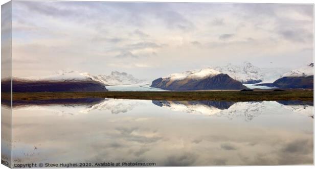 Icelandic Glaciers and reflections Canvas Print by Steve Hughes