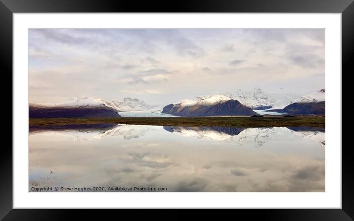 Icelandic Glaciers and reflections Framed Mounted Print by Steve Hughes
