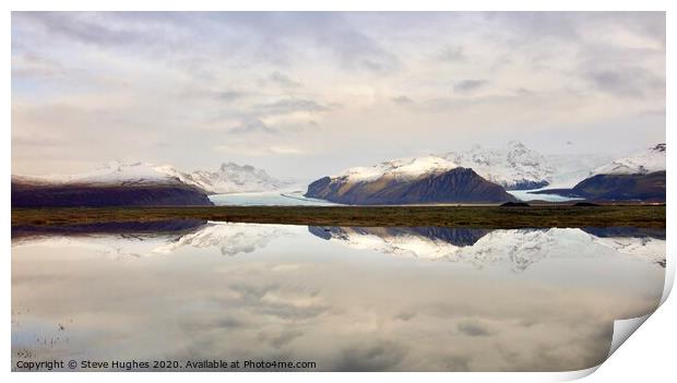 Icelandic Glaciers and reflections Print by Steve Hughes