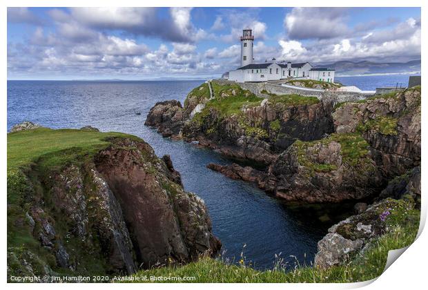 Fanad head Lighthouse, Ireland Print by jim Hamilton