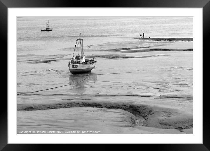 Gone fishing in Morecambe Bay Framed Mounted Print by Howard Corlett