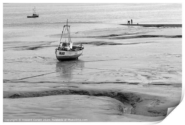 Gone fishing in Morecambe Bay Print by Howard Corlett