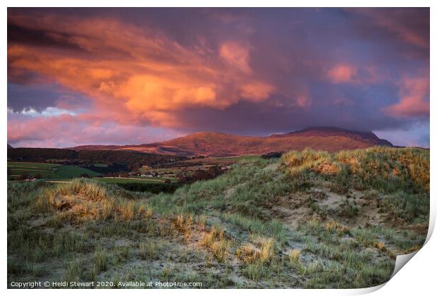 Sunset in Snowdonia Print by Heidi Stewart