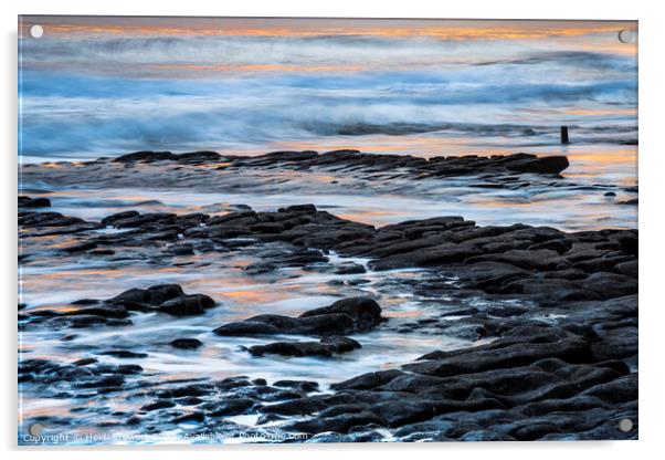 A Rocky Sunset Acrylic by Heidi Stewart