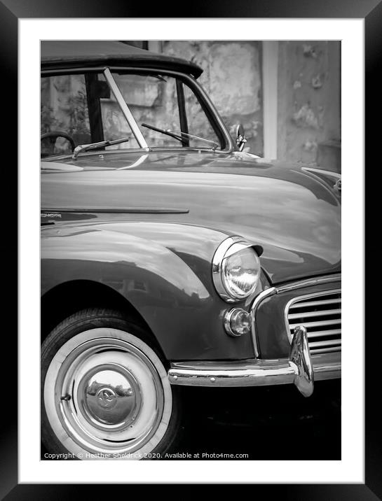 Classic British Morris Minor Car Framed Mounted Print by Heather Sheldrick