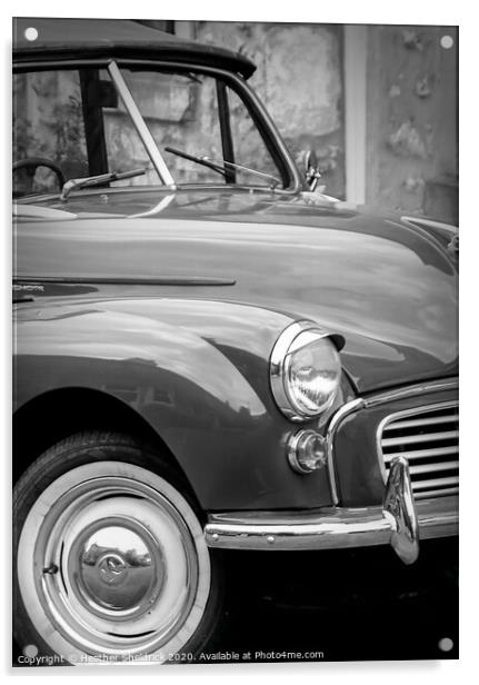 Classic British Morris Minor Car Acrylic by Heather Sheldrick