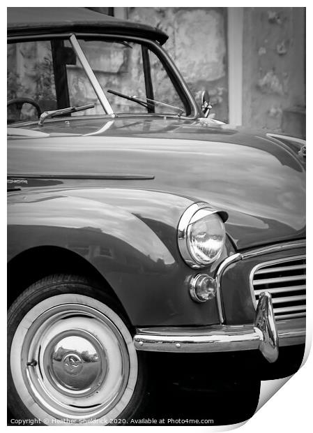 Classic British Morris Minor Car Print by Heather Sheldrick