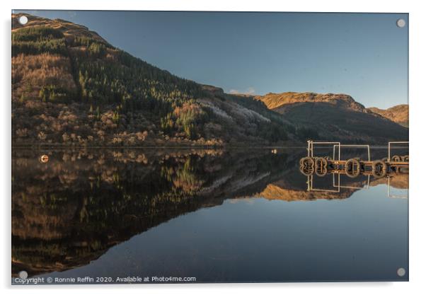 Loch Eck Reflections Acrylic by Ronnie Reffin