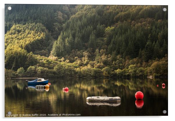 Calm Loch Acrylic by Ronnie Reffin