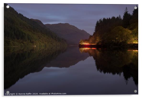 Loch Eck In The Blue Hour Acrylic by Ronnie Reffin