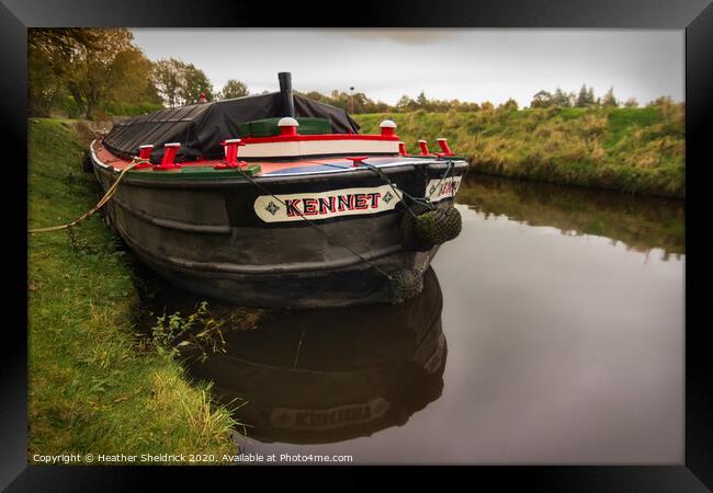 Liverpool Short Boat on Leeds and Liverpool canal Framed Print by Heather Sheldrick